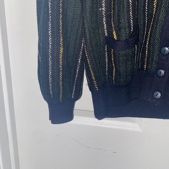 Vintage 70s wool and suede stripped jacket very rare 42​ - Picture 4 of 11